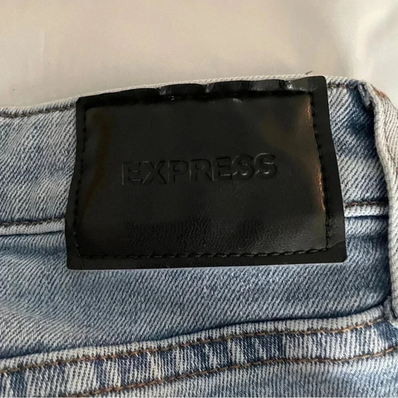 Express Men’s Denim Blue Jeans Size 29x32 Light Wash Straight Leg Stretch - Picture 6 of 9